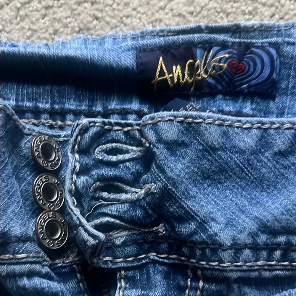Angels Blue Denim Jeans with Contrast Stitching